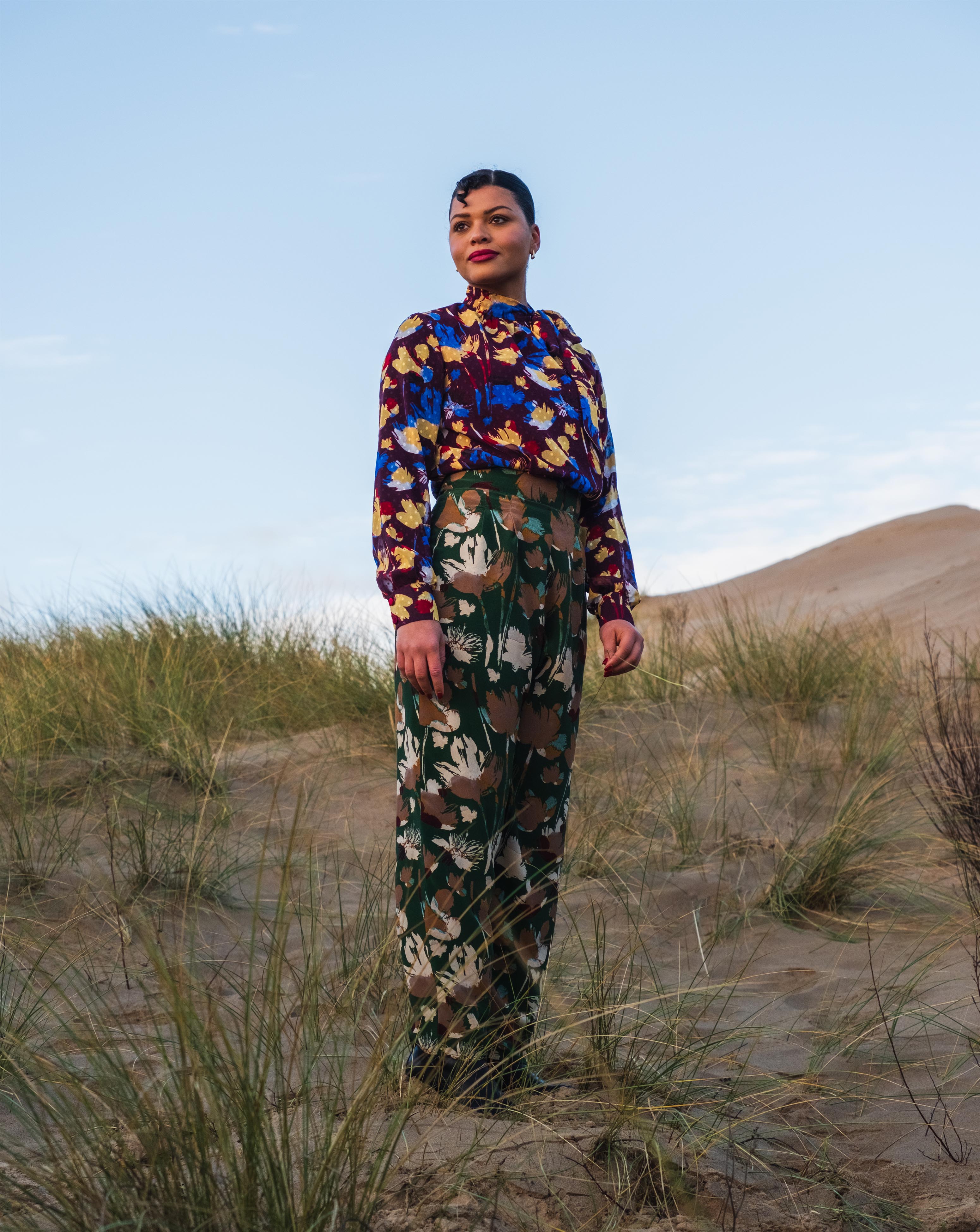 Arlington Ava Blouse Burgandy/Multi