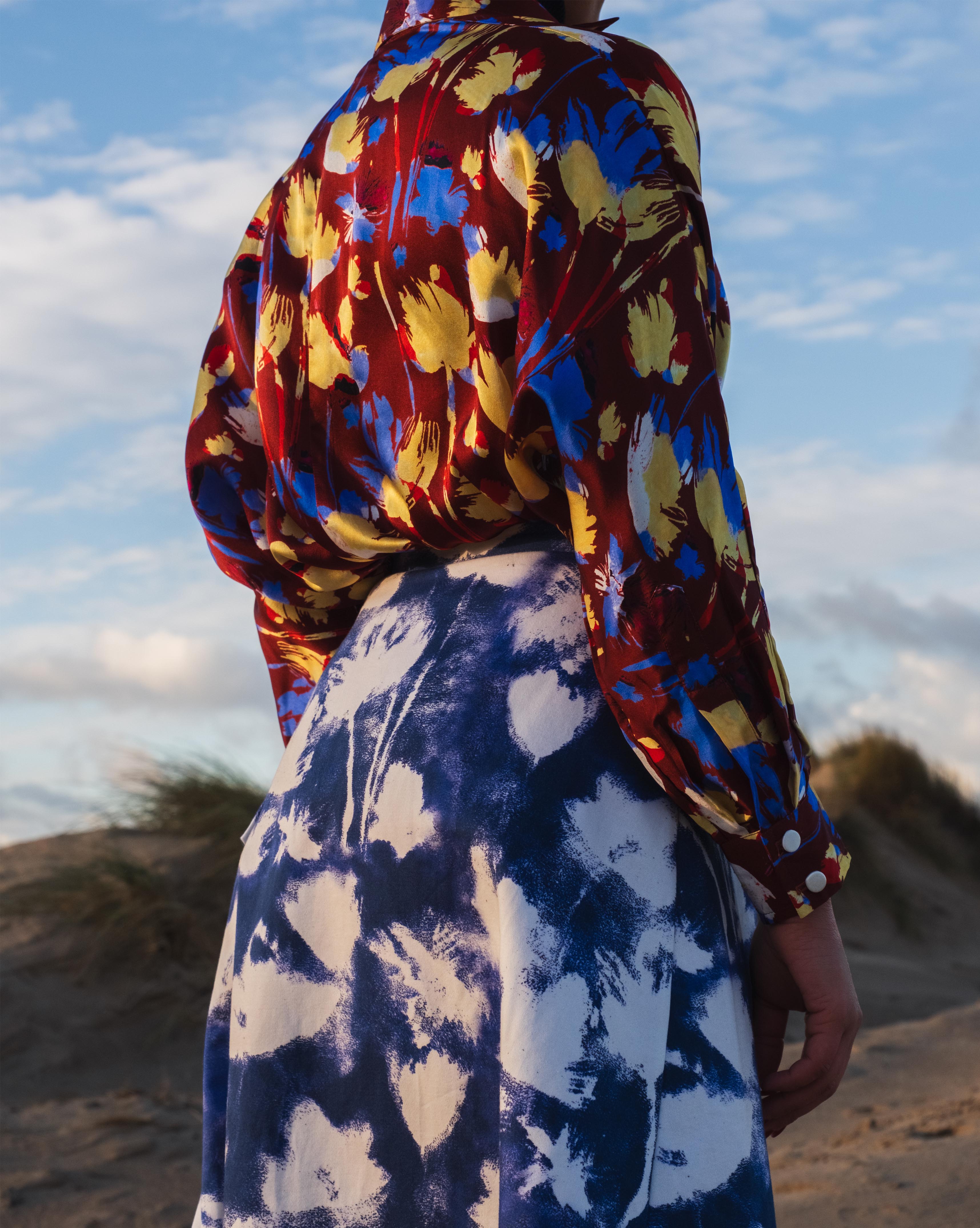 Arlington Celia Shirt Burgandy/Multi