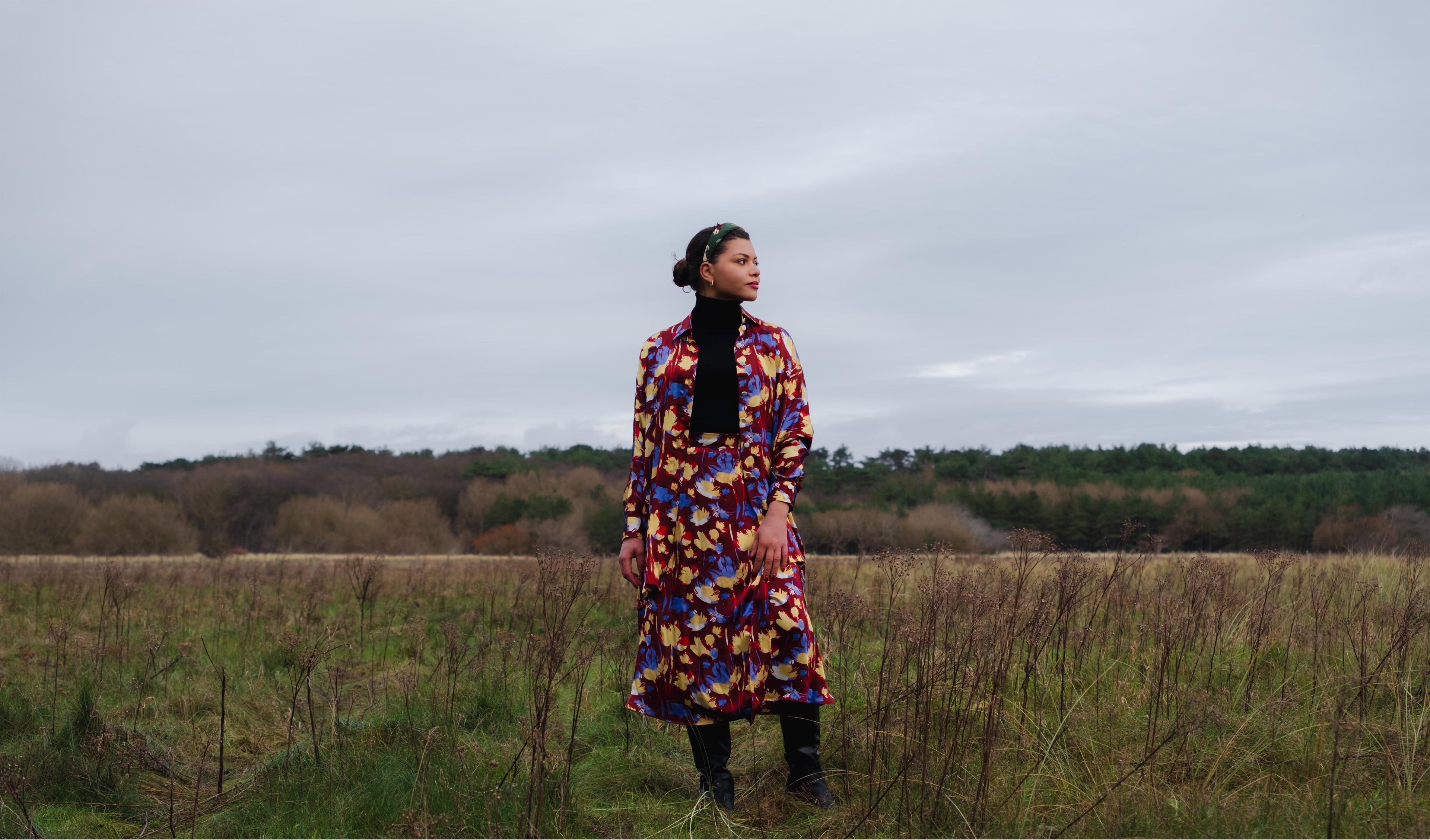 Arlington Celia Shirt Burgandy/Multi